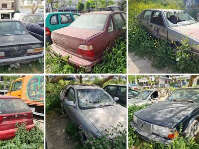 Εγκαταλελειμμένα οχήματα στο κέντρο της Καλαμαριάς