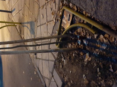 Καταστροφή κάγκελων διάβασης πεζών  Αιγαίου με Θερμαϊκού