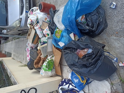 ΠΑΡΑΤΗΜΕΝΑ ΣΚΟΥΠΙΔΙΑ ΠΑΝΩ ΣΕ ΠΕΖΟΔΡΟΜΙΟ 	Δρακοπούλου