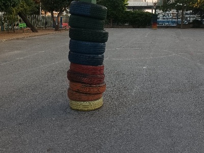 Ελαστικά σε μπασκέτες στο 12ο Δημοτικό Καλαμαριάς και αυτοψία για την καλή κατάσταση των μπασκετών