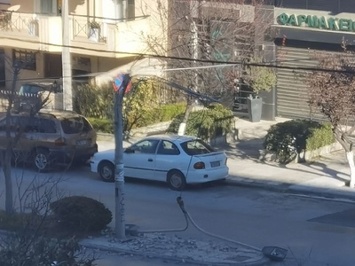 Πτωση λαμπα  φωτισμου      λόγω αέρα  	Πόντου